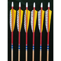 Rose City POC Premium Wooden 11/32 Arrows Fletched