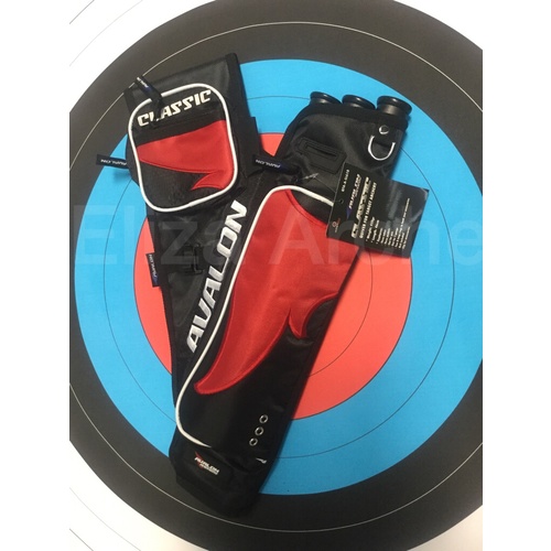 Avalon Classic 3 Tube Quiver with Belt and Pockets [Colour: Black/Green RH]