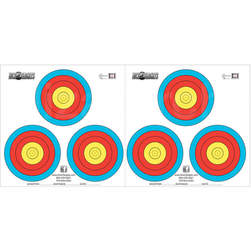 Nice Targets 3 Spot Color 40cm Archery Target p/k 10