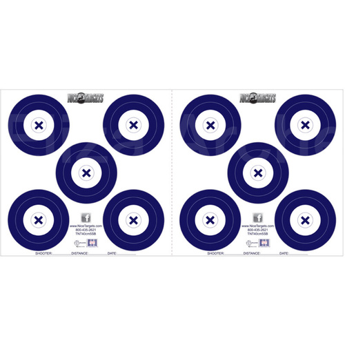 Nice Targets 5 Spot Blue 40cm 18" x 18"  p/k 10