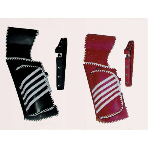 Leather Striped Field Quiver Red