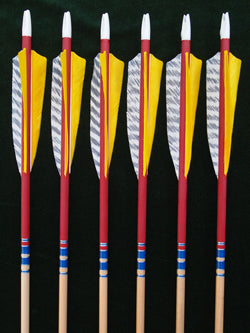 Rose City POC Premium Wooden 11/32 Arrows Fletched
