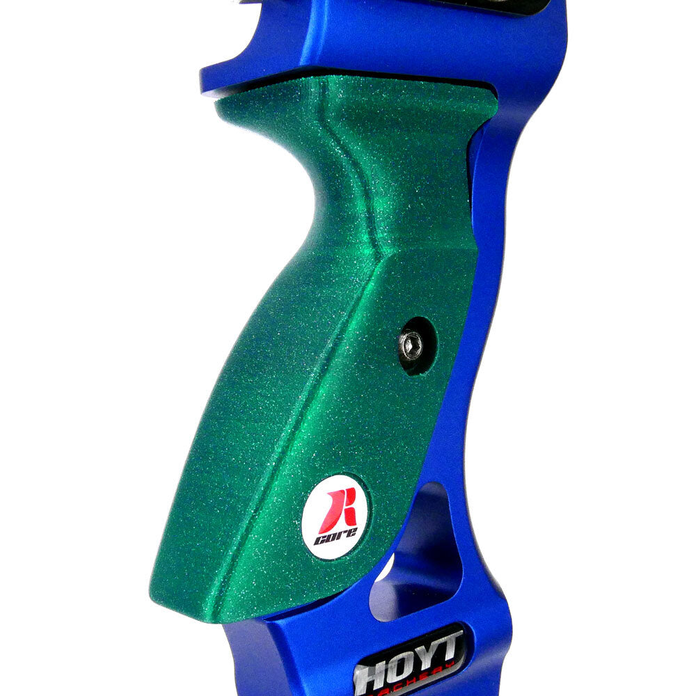 RCore Custom Recurve Grips [Colour : Kryptonite Green] [Material: Glass] [RH/LH: RH] [Riser: Carbon risers and ATF-x 2021, 16mm] [Style : Ye0 Lo]